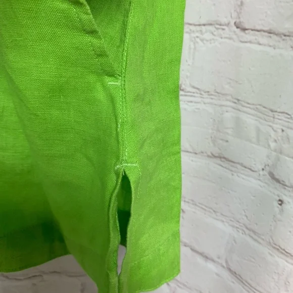 NEW John Mark Linen Lime Green Top Tunic Size M - Picture 5 of 7